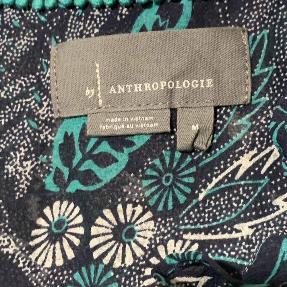 Anthropologie Haida Floral Peasant Blouse Navy Size M - Picture 6 of 7